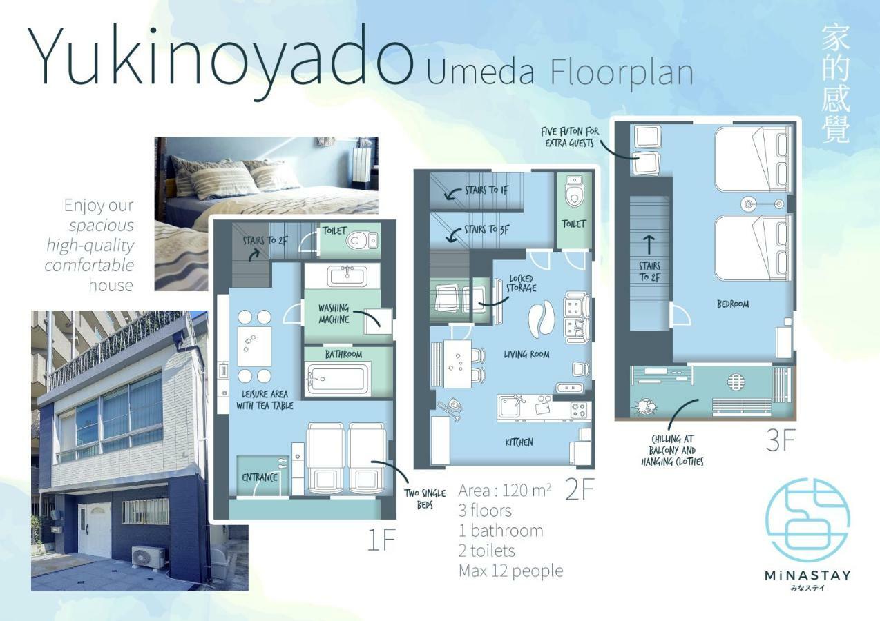 大阪Yukinoyado Umeda公寓 外观 照片